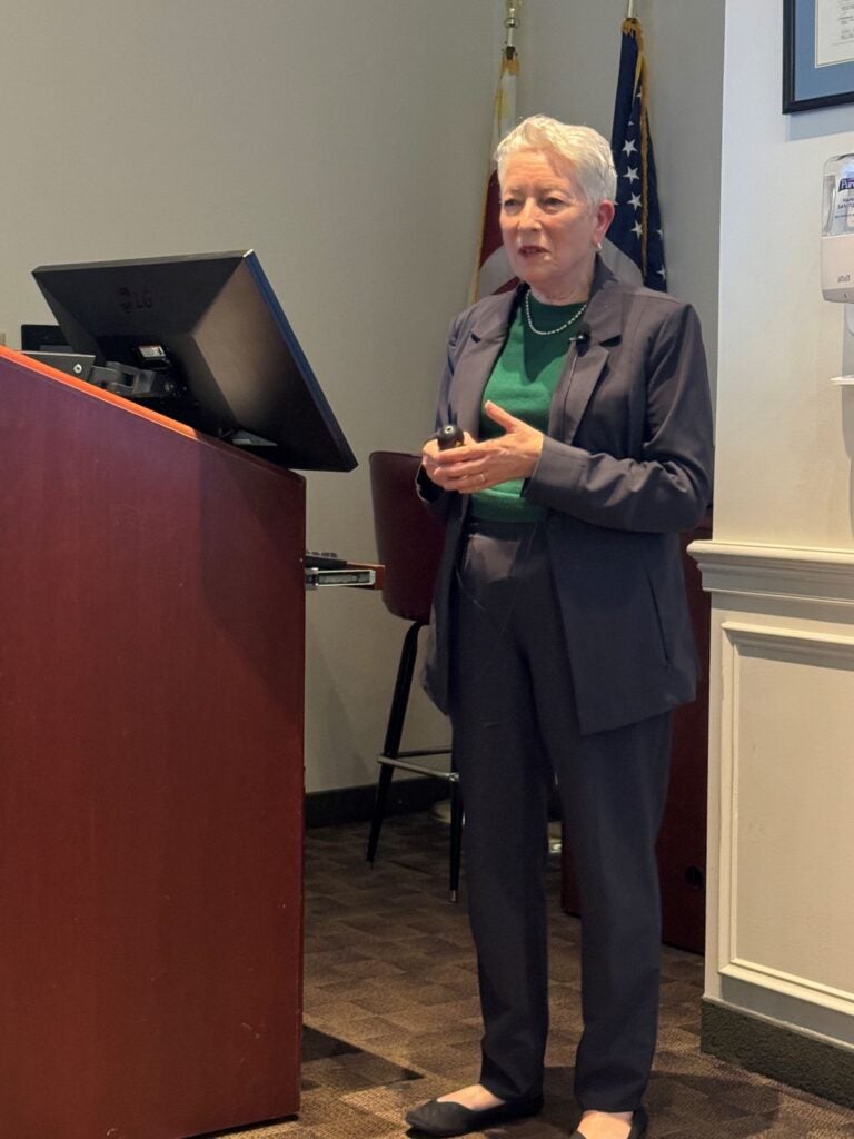 Dorothy Edwards giving a presentation